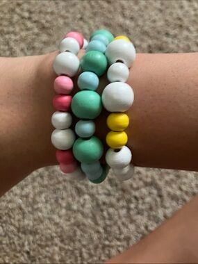 PICK ONE! Stretchy wooden bead bracelet